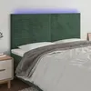 Image de vidaXL Hoofdbord LED 200x5x118/128 cm fluweel donkergroen3122633