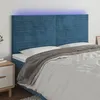 Image de vidaXL Hoofdbord LED 200x5x118/128 cm fluweel donkerblauw3122634