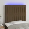 Image de vidaXL Hoofdbord LED 100x5x118/128 cm stof donkerbruin3122655