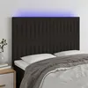Image de vidaXL Hoofdbord LED 144x5x118/128 cm stof zwart3122662