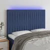 Image de vidaXL Hoofdbord LED 144x5x118/128 cm stof blauw3122666