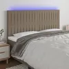 Image de vidaXL Hoofdbord LED 160x5x118/128 cm stof taupe3122672