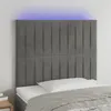 Image de vidaXL Hoofdbord LED 90x5x118/128 cm fluweel lichtgrijs3122698
