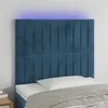 Image de vidaXL Hoofdbord LED 90x5x118/128 cm fluweel donkerblauw3122702