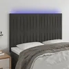 Image de vidaXL Hoofdbord LED 144x5x118/128 cm fluweel donkergrijs3122711