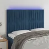 Image de vidaXL Hoofdbord LED 144x5x118/128 cm fluweel donkerblauw3122714