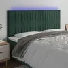 Image de vidaXL Hoofdbord LED 160x5x118/128 cm fluweel donkergroen3122719