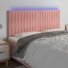 Image de vidaXL Hoofdbord LED 160x5x118/128 cm fluweel roze3122721