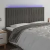 Image de vidaXL Hoofdbord LED 180x5x118/128 cm fluweel donkergrijs3122723