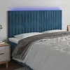 Image de vidaXL Hoofdbord LED 180x5x118/128 cm fluweel donkerblauw3122726