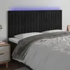 Image de vidaXL Hoofdbord LED 200x5x118/128 cm fluweel zwart 3122730