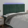Image de vidaXL Hoofdbord LED 200x5x118/128 cm fluweel donkergroen3122731