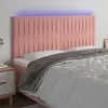 Image de vidaXL Hoofdbord LED 200x5x118/128 cm fluweel roze3122733