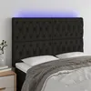 Image de vidaXL Hoofdbord LED 144x7x118/128 cm stof zwart3122760