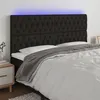 Image de vidaXL Hoofdbord LED 200x7x118/128 cm stof zwart3122784