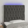 Image de vidaXL Hoofdbord LED 90x7x118/128 cm fluweel donkergrijs3122797