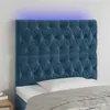 Image de vidaXL Hoofdbord LED 90x7x118/128 cm fluweel donkerblauw3122800
