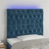 Image de vidaXL Hoofdbord LED 100x7x118/128 cm fluweel donkerblauw3122806