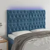 Image de vidaXL Hoofdbord LED 144x7x118/128 cm fluweel donkerblauw3122812
