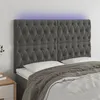 Image de vidaXL Hoofdbord LED 160x7x118/128 cm fluweel donkergrijs3122815