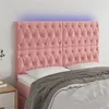 Image de vidaXL Hoofdbord LED 160x7x118/128 cm fluweel roze3122819