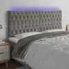 Image de vidaXL Hoofdbord LED 180x7x118/128 cm fluweel lichtgrijs3122820