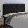 Image de vidaXL Hoofdbord LED 180x7x118/128 cm fluweel zwart3122822