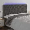 Image de Tête de lit à LED Gris foncé 200x7x118 128 cm Velours
