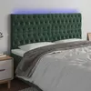 Image de vidaXL Hoofdbord LED 200x7x118/128 cm fluweel donkergroen3122829