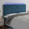 Image de vidaXL Hoofdbord LED 200x7x118/128 cm fluweel donkerblauw3122830