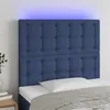 Image de vidaXL Hoofdbord LED 90x5x118/128 cm stof blauw 3122846
