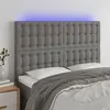 Image de vidaXL Hoofdbord LED 144x5x118/128 cm stof donkergrijs3122857
