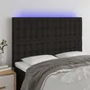 Image de vidaXL Hoofdbord LED 144x5x118/128 cm stof zwart3122858