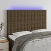 Image de Vidaxl Tête de lit avec LED Marron Foncé 144X5X118/128 Cm Tissu