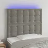 Image de vidaXL Hoofdbord LED 80x5x118/128 cm fluweel lichtgrijs3122888