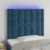 Image de vidaXL Hoofdbord LED 100x5x118/128 cm fluweel donkerblauw3122904