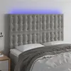 Image de vidaXL Hoofdbord LED 144x5x118/128 cm fluweel lichtgrijs3122906