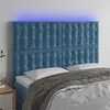 Image de vidaXL Hoofdbord LED 144x5x118/128 cm fluweel donkerblauw3122910