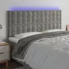 Image de vidaXL Hoofdbord LED 160x5x118/128 cm fluweel lichtgrijs3122912