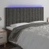 Image de vidaXL Hoofdbord LED 160x5x118/128 cm fluweel donkergrijs3122913