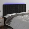 Image de vidaXL Hoofdbord LED 160x5x118/128 cm fluweel zwart3122914