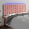 Image de vidaXL Hoofdbord LED 160x5x118/128 cm fluweel roze3122917