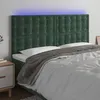 Image de vidaXL Hoofdbord LED 200x5x118/128 cm fluweel donkergroen3122927