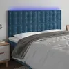 Image de vidaXL Hoofdbord LED 200x5x118/128 cm fluweel donkerblauw3122928