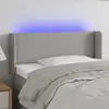 Image de Vidaxl Tête de lit avec LED, Gris clair, 103x16x78/88 cm, Tissu