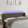 Image de Vidaxl Tête de lit avec LED, Marron Foncé, 147x16x78/88cm, Tissu