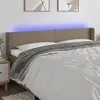 Image de vidaXL Tête de Lit à LED Meuble de Chambre à Coucher Accessoire de Lit Double Tête de Cadre de Lit Intérieur Taupe 183x16x78/88 cm Tissu 3122974