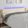 Image de Vidaxl Tête de lit avec LED, Crème, 203x16x78/88 cm, Tissu
