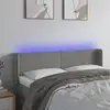 Image de Vidaxl Tête de lit avec LED, Gris clair, 147x16x78/88 cm, Velours