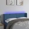 Image de vidaXL Hoofdbord LED 147x16x78/88 cm fluweel donkerblauw3123008